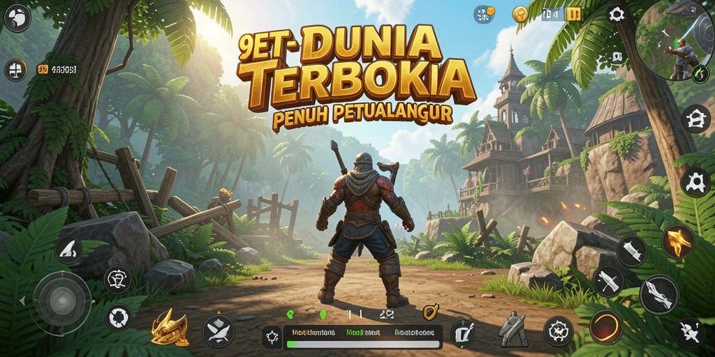 Screenshot menampilkan petualangan seru dalam dunia terbuka 9ET.