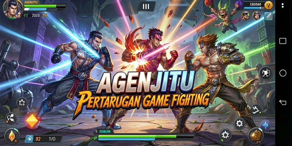 Screenshot <strong>AGENJITU</strong> menampilkan pertarungan seru antara dua karakter.