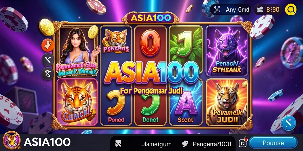 Tampilan grafis menawan dari gameplay slot ASIA100.