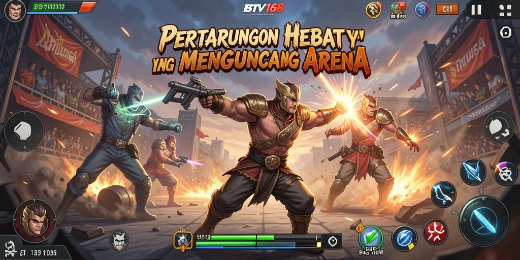 Tampilan gameplay BTV168 yang penuh aksi dan pertarungan mendebarkan.