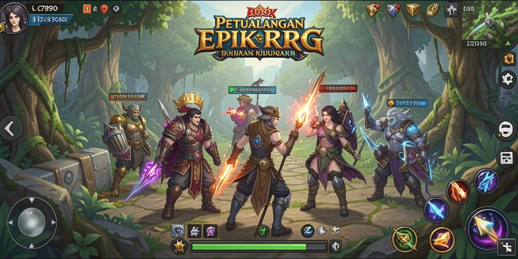 Tangkapan layar menunjukkan aksi seru dalam permainan RPG C7890.