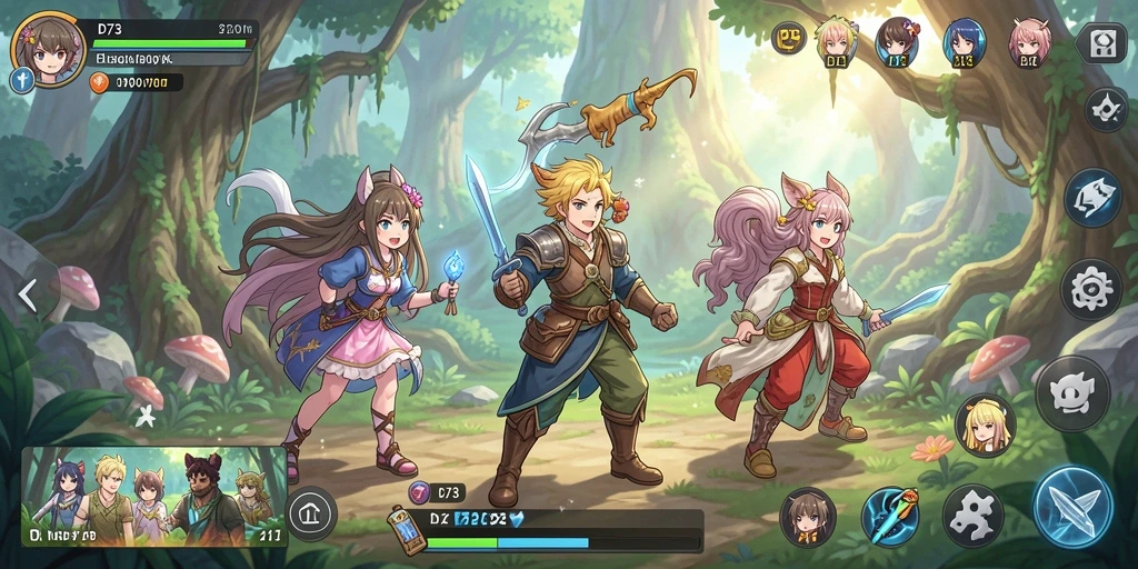 Gameplay menarik D73 dengan karakter Anime yang ikonik.