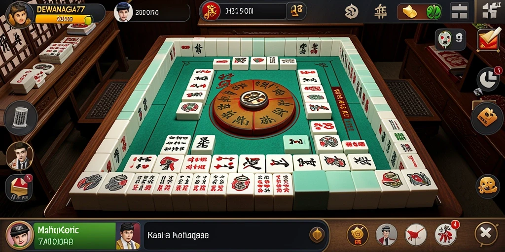 Tampilan gameplay <strong>DEWANAGA77</strong> yang memukau dan penuh aksi Mahjong.