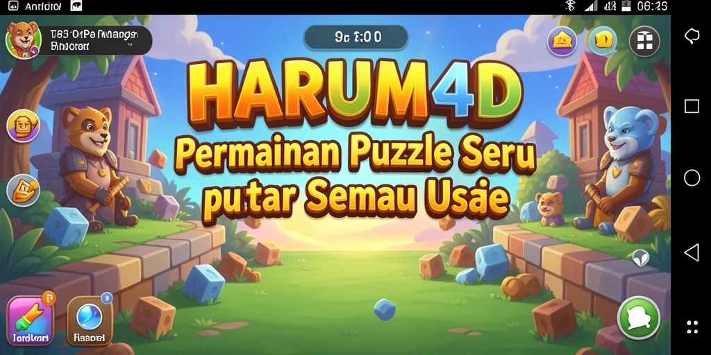 Tangkapan layar permainan HARUM4D menampilkan momen seru dalam memecahkan puzzle.