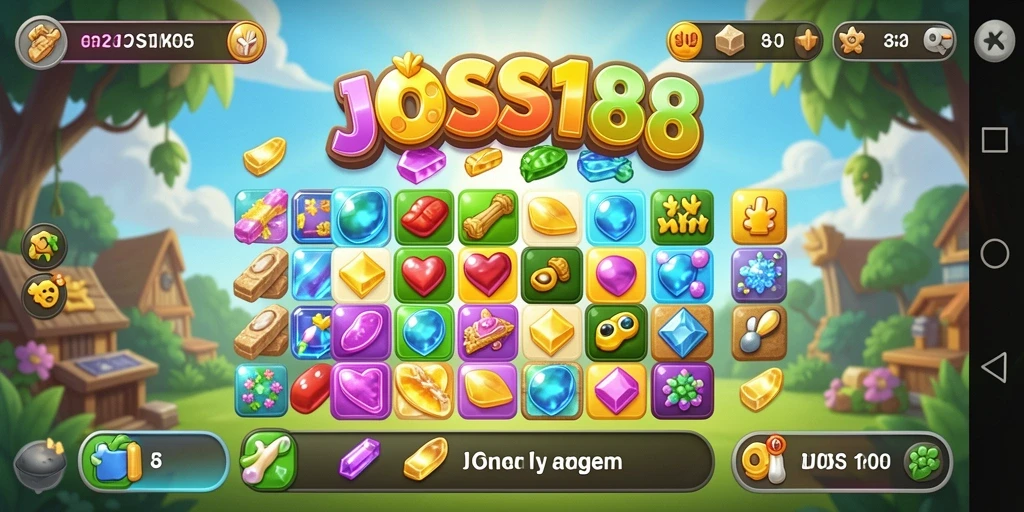 Screenshot gameplay JOSS188 yang menampilkan aksi Match-3 yang seru.