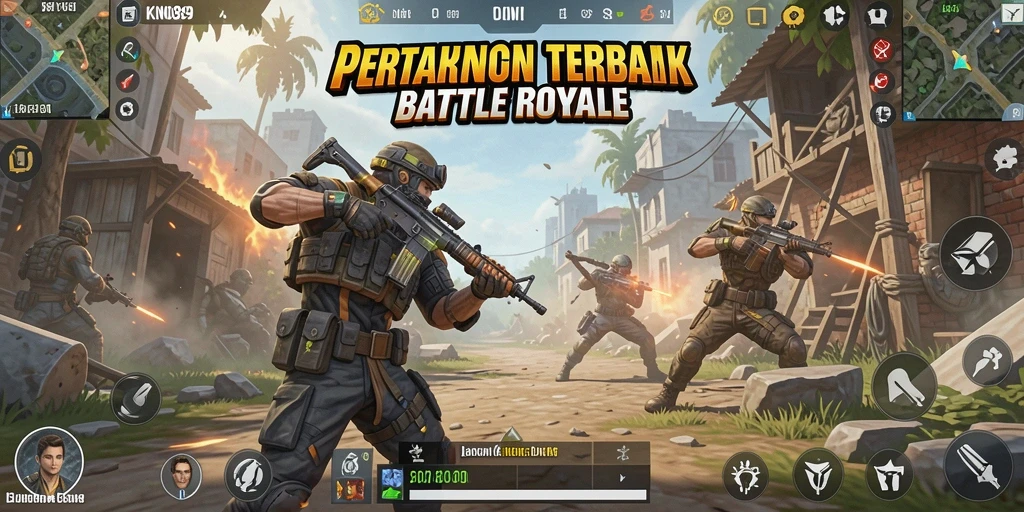 Screenshot dari gameplay KNO89 menunjukkan pertarungan seru di arena Battle Royale.