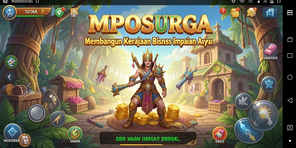 Screenshot MPOSURGA menampilkan gameplay seru dalam membangun bisnis Tycoon.