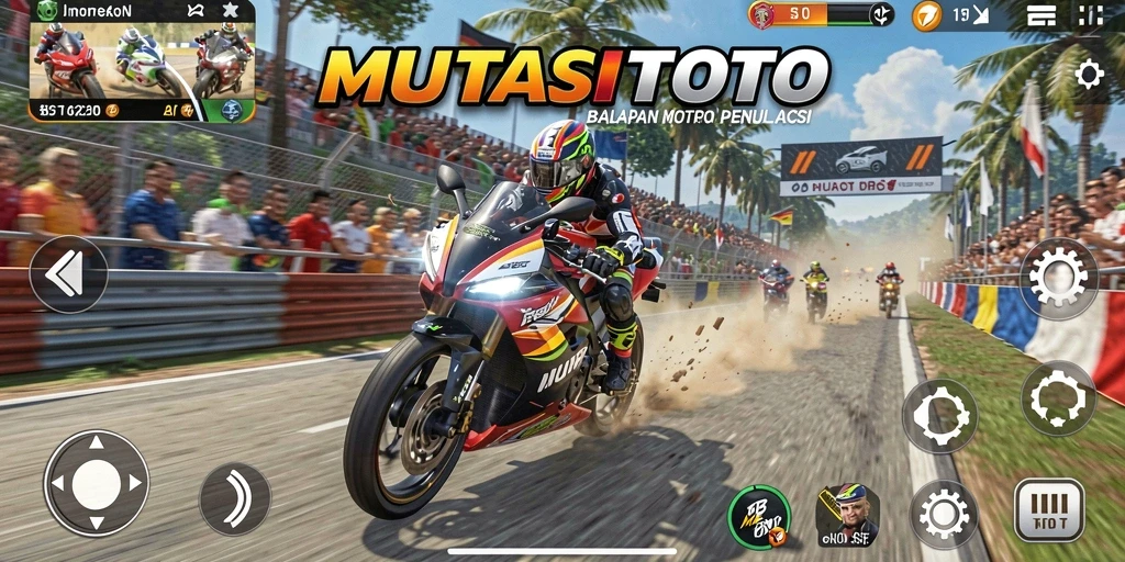 Screenshot MUTASITOTO menampilkan aksi balapan yang mendebarkan.