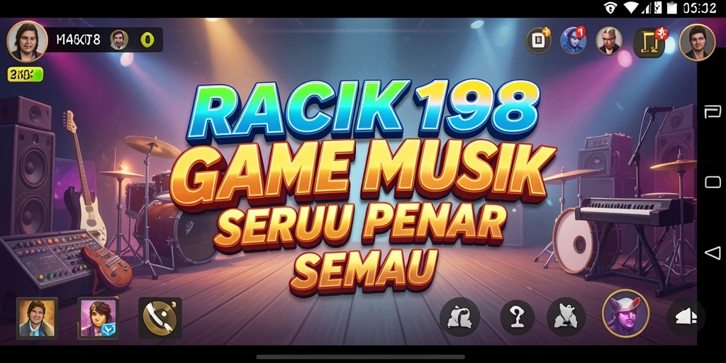 Tampilan gameplay seru dari RACIK198 dengan berbagai genre musik.