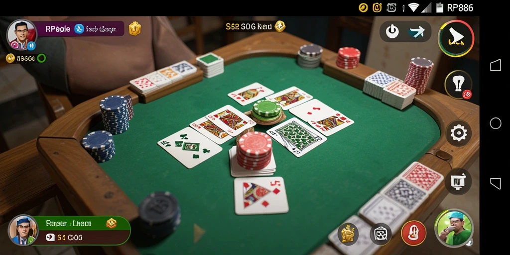 Tampilan gameplay RP886 dengan suasana seru permainan Gaple.