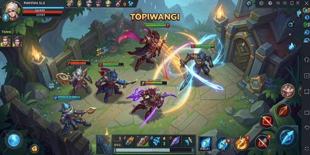 Tangkapan layar gameplay TOPIWANGI menampilkan aksi pertempuran yang menegangkan.